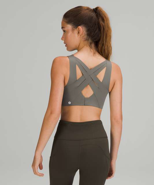 Lululemon Enlite Bra Weave - Static Rain Dark Cast Black / Black - lulu  fanatics