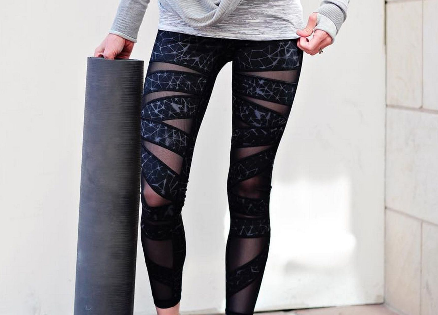 Lululemon High Times Pant *Full-On Luon (Mesh) - Star Crushed Coal Black / Black