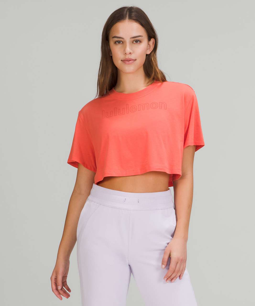 Lululemon All Yours Cropped Graphic T-Shirt - Warm Coral