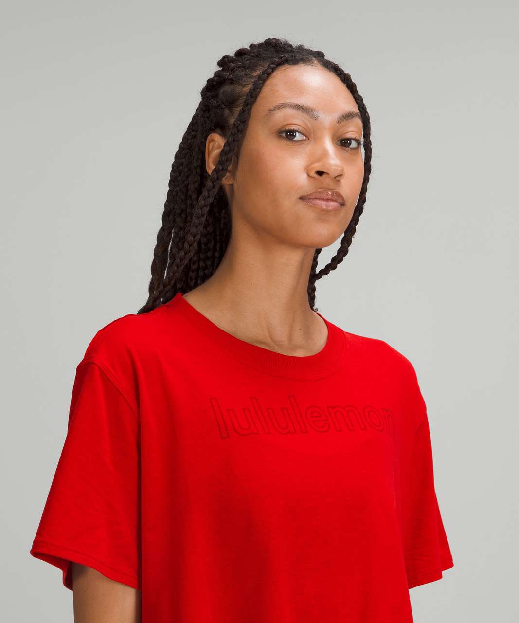 Lululemon All Yours Cropped Graphic T-Shirt - Dark Red - lulu fanatics