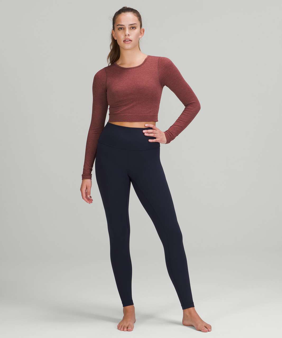 Lululemon Ebb To Street Long Sleeve Shirt In Smoky Red | ModeSens