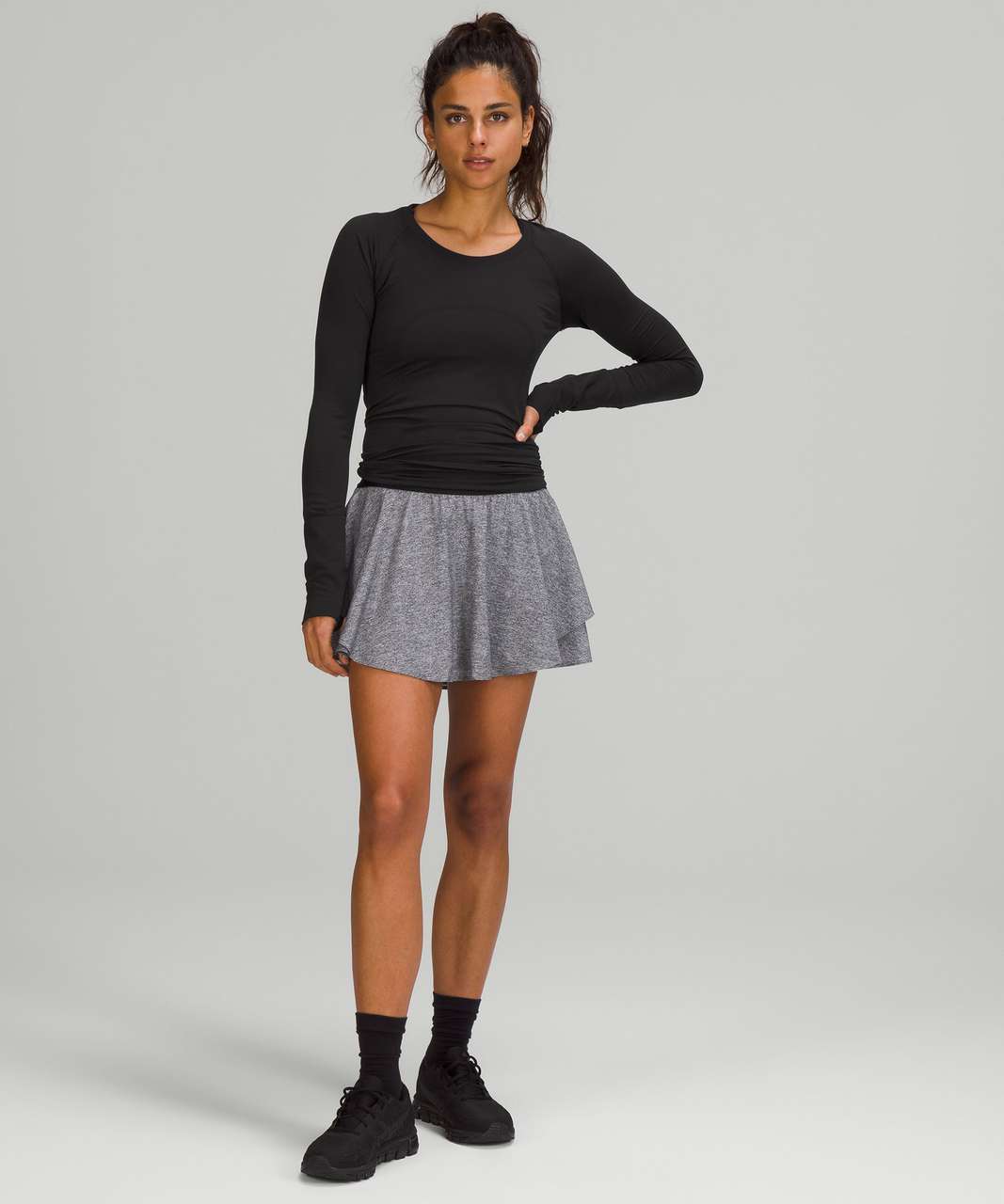 Lululemon Court Rival High-Rise Skirt - Heather Lux Multi Black / Black