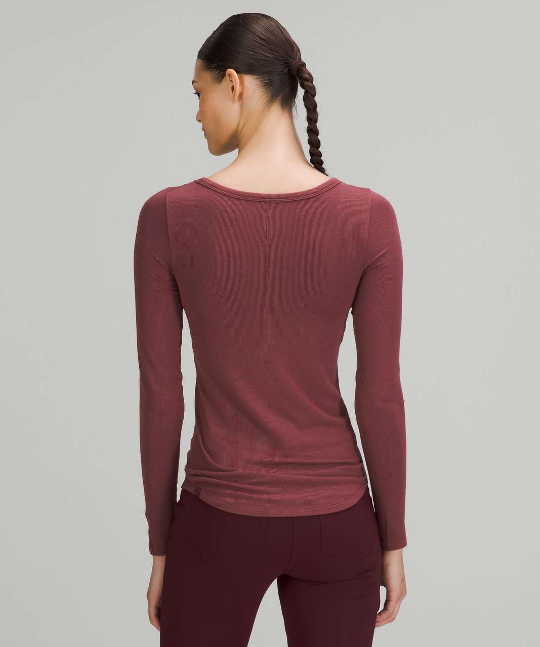 Lululemon Nulu Relaxed-Fit Yoga Long Sleeve Shirt - Smoky Red - lulu  fanatics