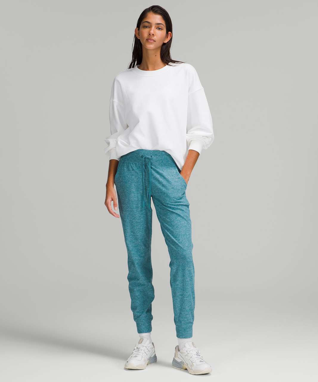 Outfit inspiration from this page ! OS scuba powder blue paired with copper  brown ready to rulu joggers. : r/lululemon