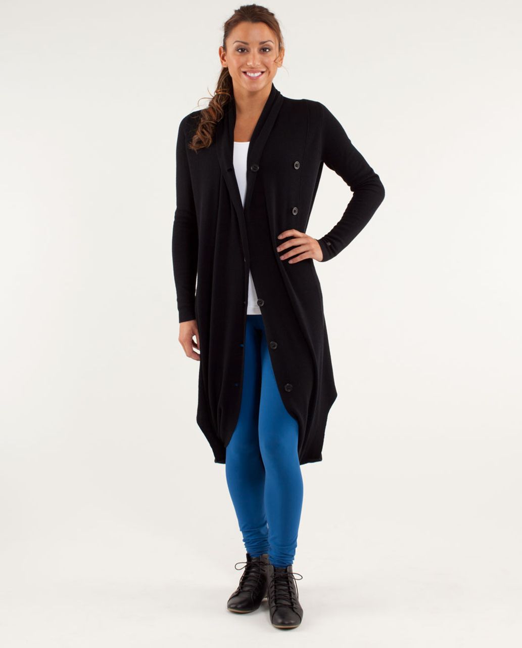 Lululemon Intuition Sweater Wrap - Black / Slope Stripe Black Coal - lulu  fanatics