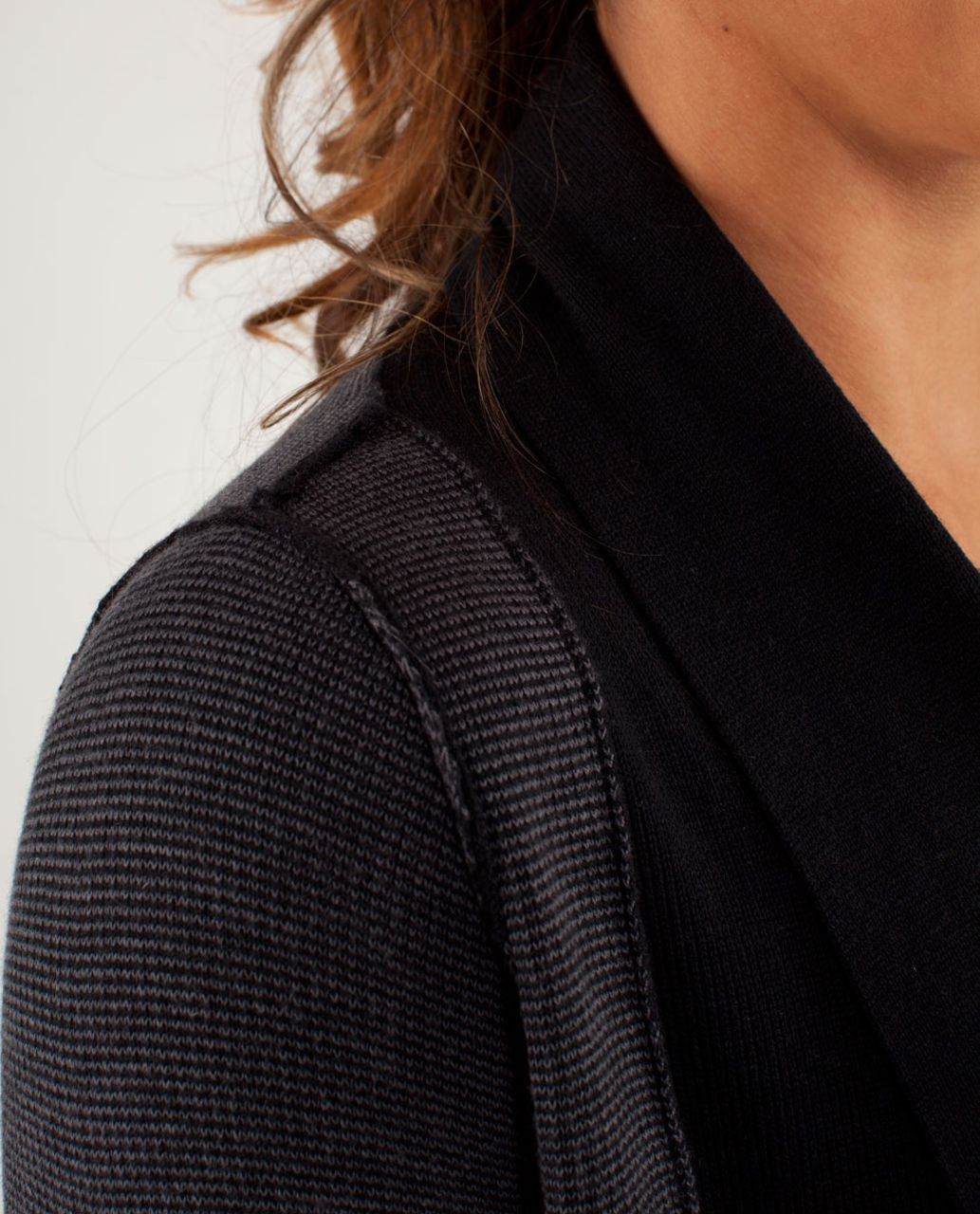 Lululemon Intuition Sweater Wrap - Black / Slope Stripe Black Coal ...