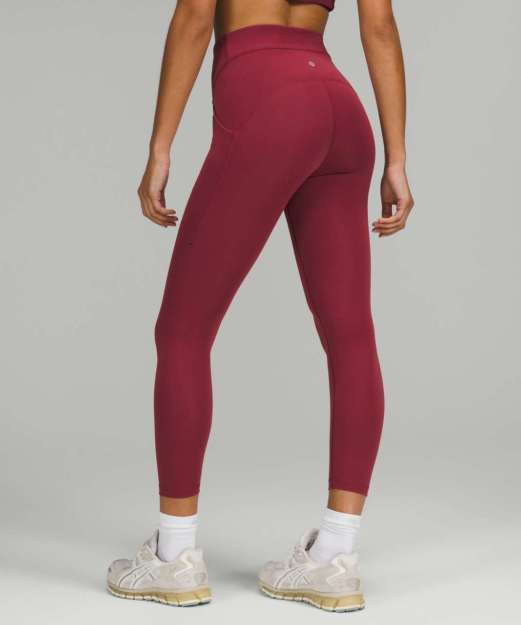 Wine And Weights High Waist Metallic Legging In Wine