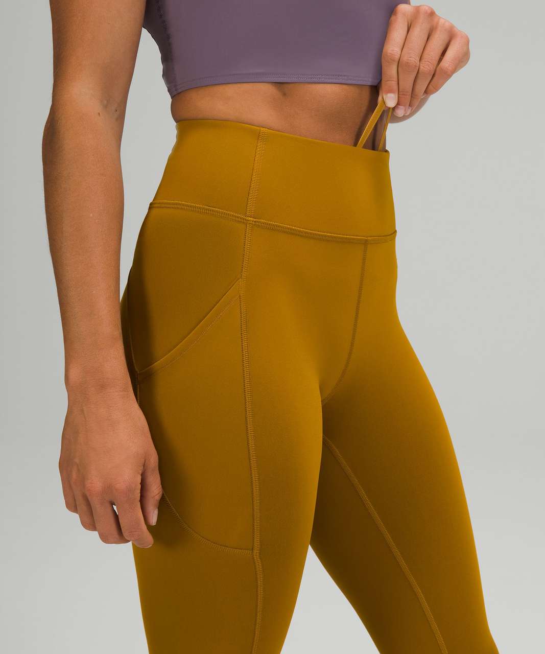 Lululemon Lululemon Power Thru High-Rise Tight 25 0 Gold Spice Hip Pocket  Leggings W5DAJS