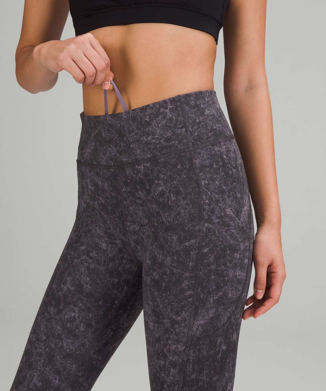 Lululemon Invigorate High-Rise Tight 25" - Denim Wash Print Dusky Lavender Black