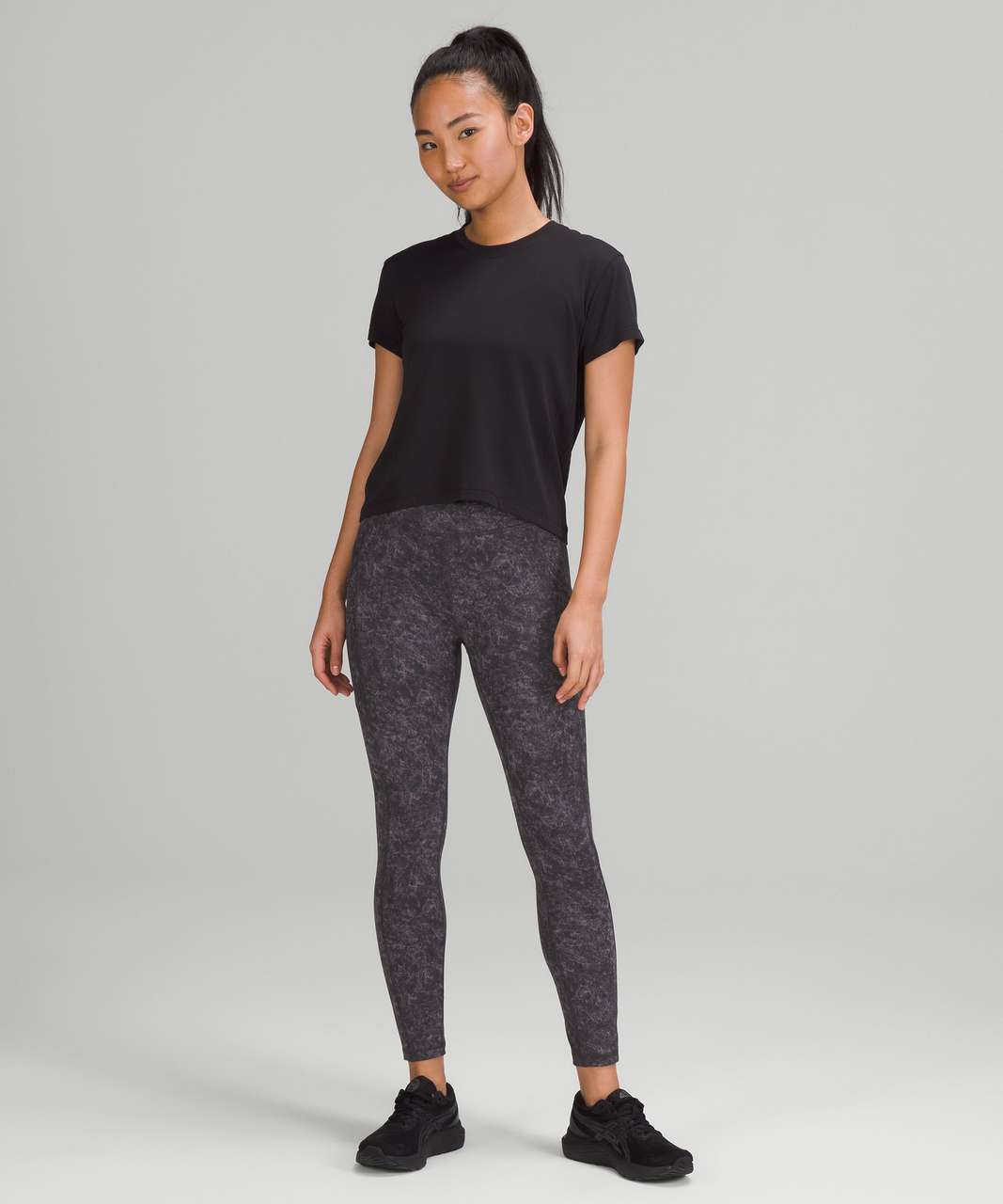 Lululemon Invigorate High-Rise Tight 25 - Denim Wash Print Dusky Lavender  Black - lulu fanatics