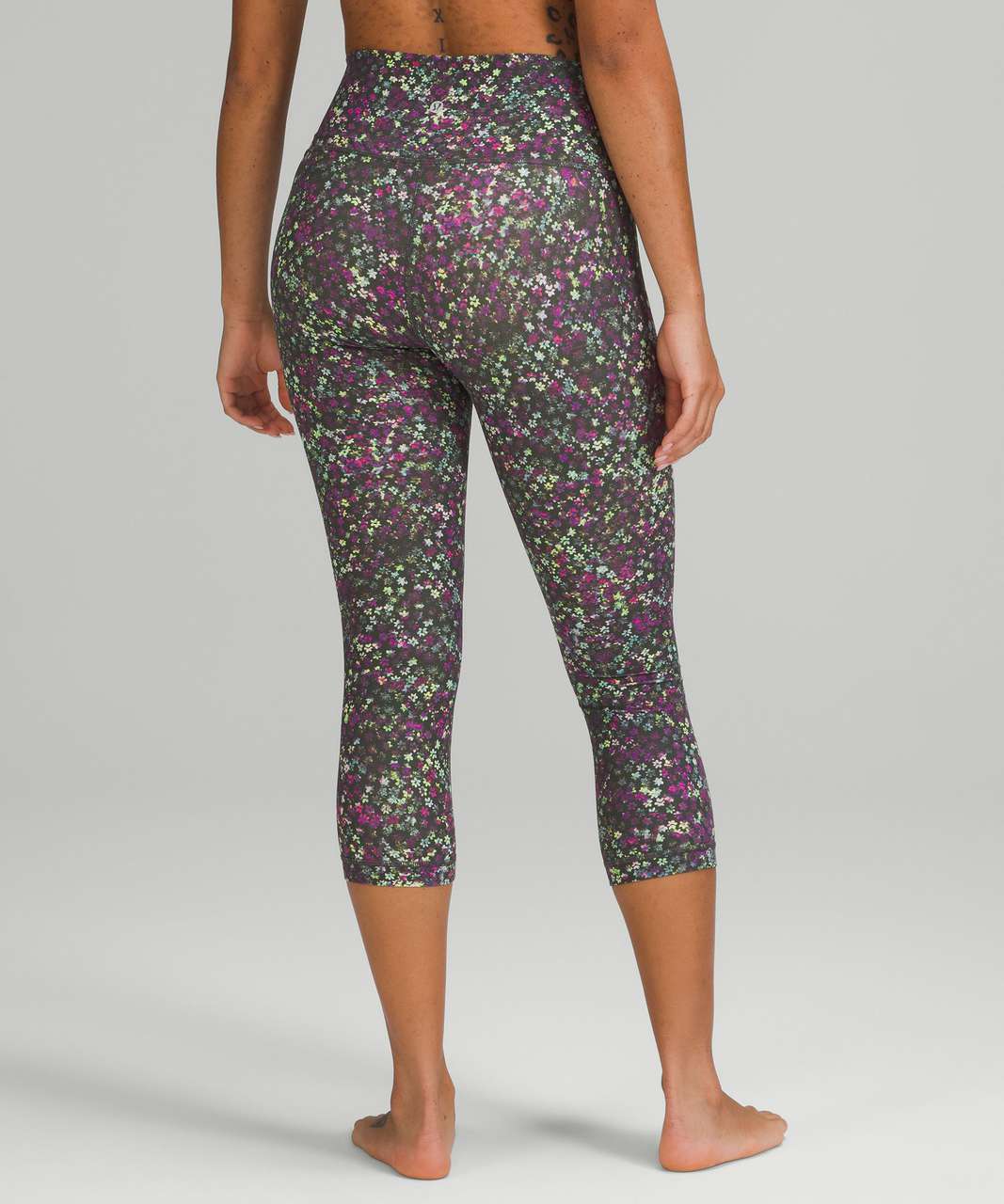 LULULEMON WUNDER UNDER HR CROP 21FLUX SIZE 10 MELANITE 