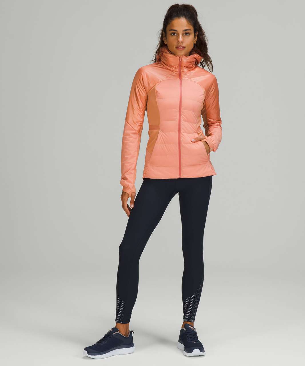 Lululemon Down For It All Jacket Full Zip Hood Size 8 Pink Mist