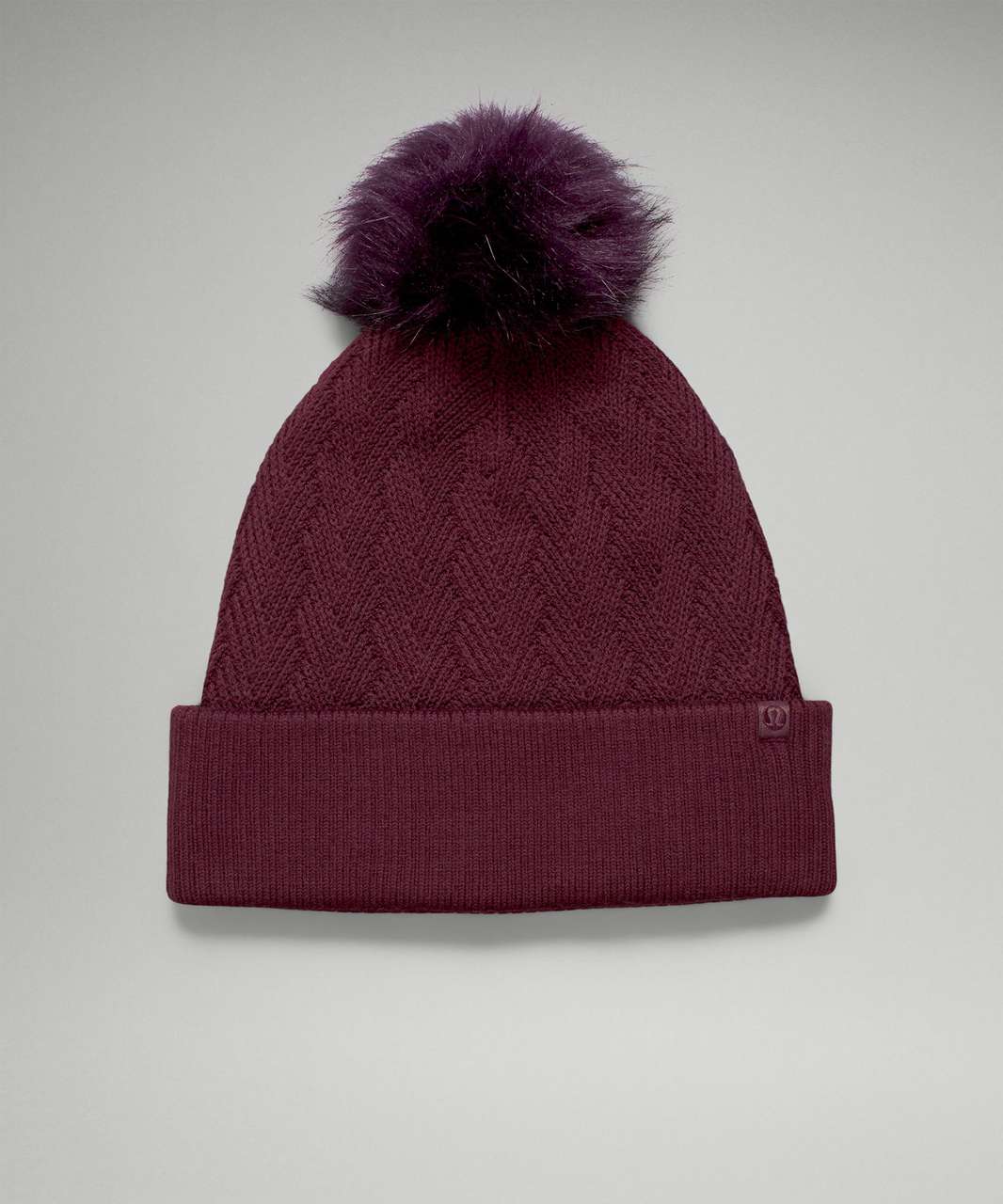 Lululemon Chevron Knit Pom Beanie - Cassis