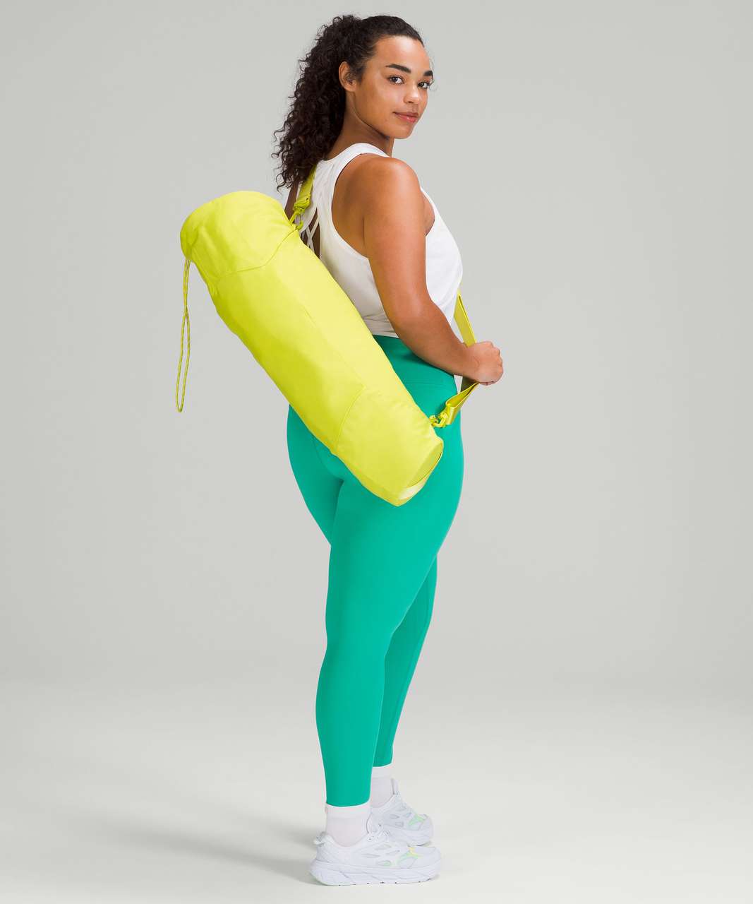 Canvas Yoga Mat Bag Chic Pilates Mat Bag Waterproof Yoga Bag Yellow Yoga Bag  Stylish Mat Bag Zip Pocket Mat Carrier Minimalist Sports Bag 