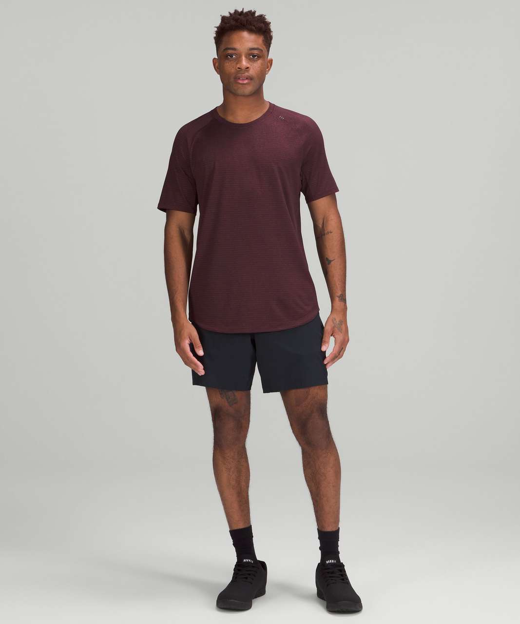 Lululemon Drysense Training Short Sleeve Shirt - Black / Cassis