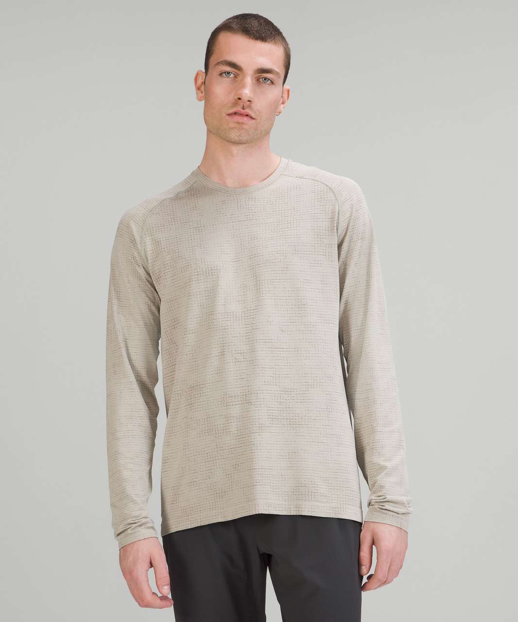 Lululemon Metal Vent Tech Long Sleeve Shirt 2.0 - Disrupted Grid Rover / Raw Linen