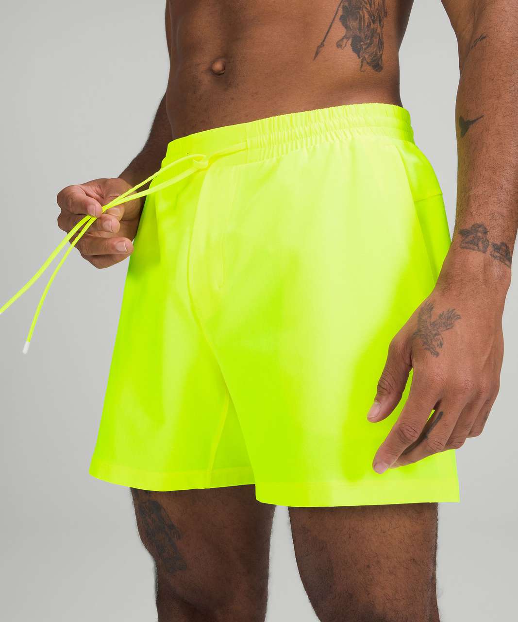 TH Monogram Mid Length Swim Shorts, YELLOW