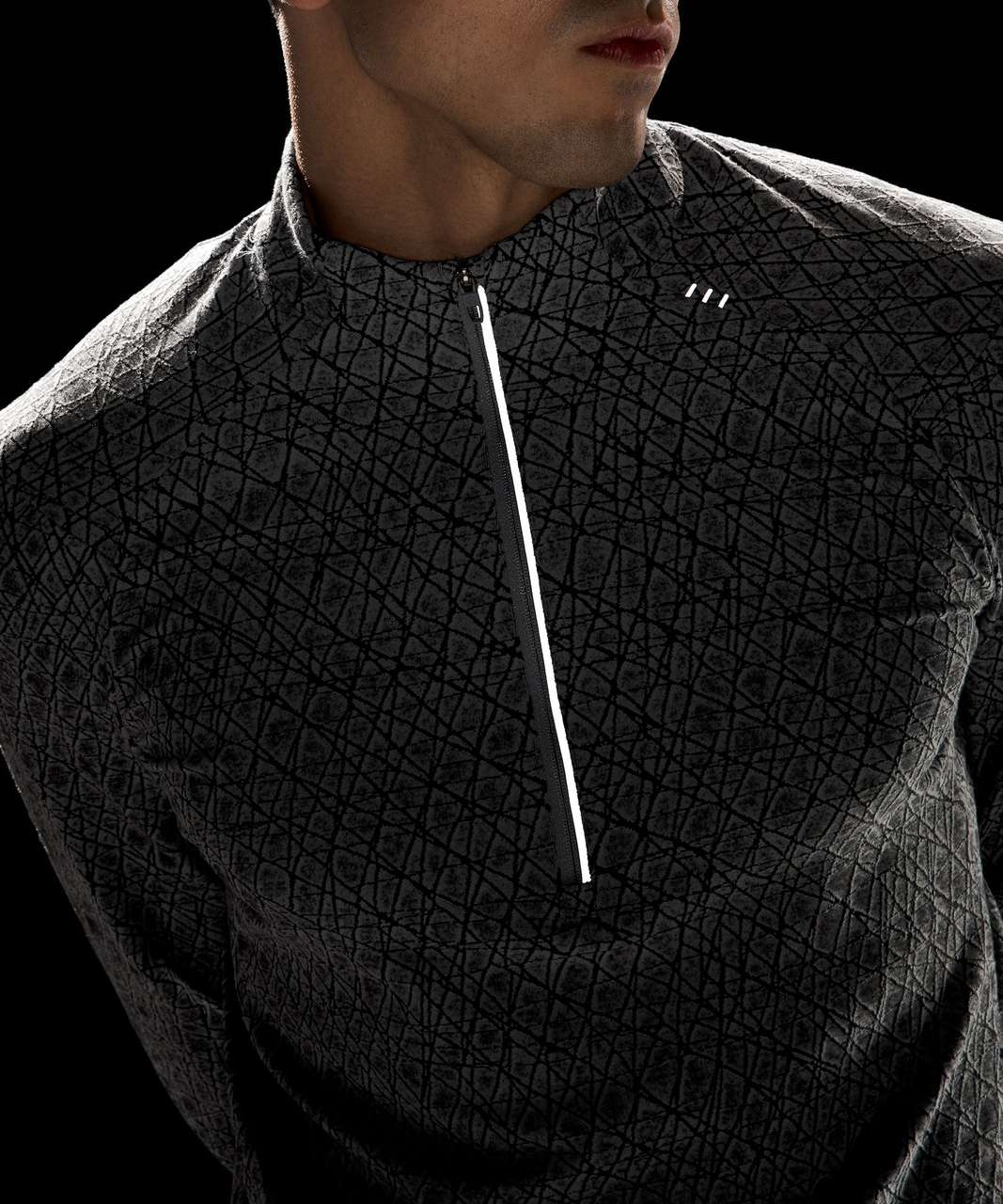 Lululemon Surge Warm Half-Zip - Framework Jacquard Rhino Grey Black