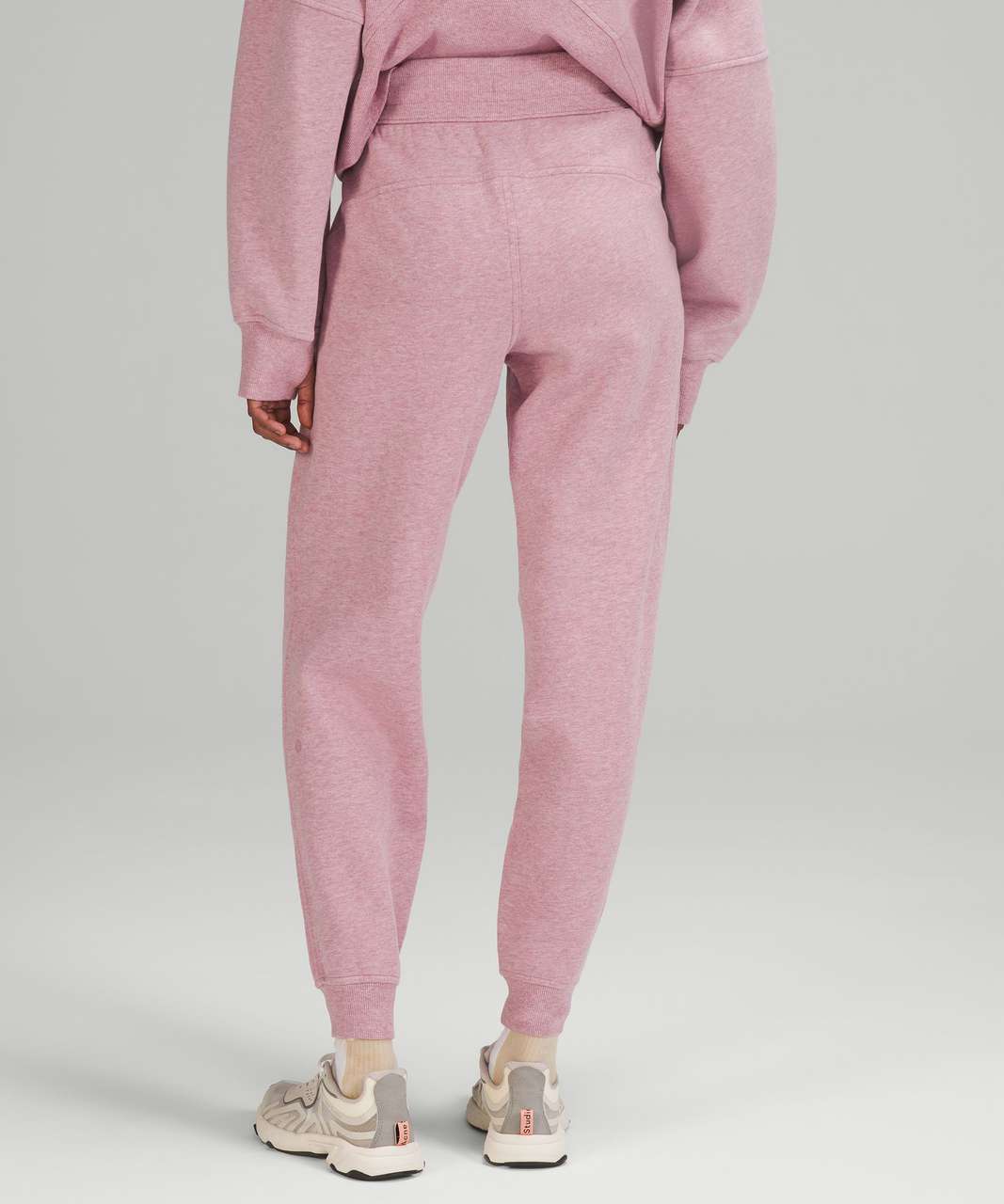 Lululemon Warm Down Crew *online Only In Heathered Pink Taupe