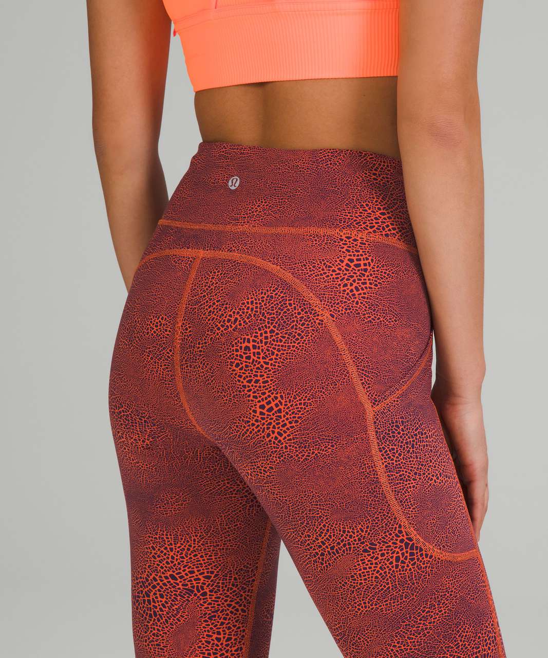 Lululemon Invigorate High-Rise Tight 25" - Crackle Glaze Vintage Orange Larkspur