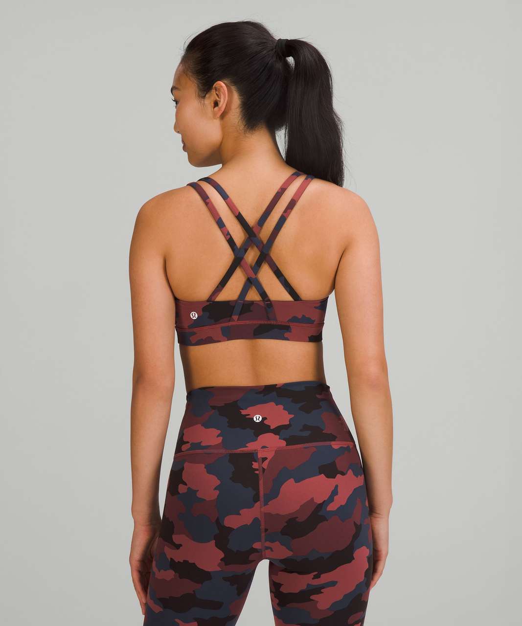 Lululemon Energy Bra *Medium Support, B–D Cups - Heritage 365 Camo Smoky Red Night Sea Multi