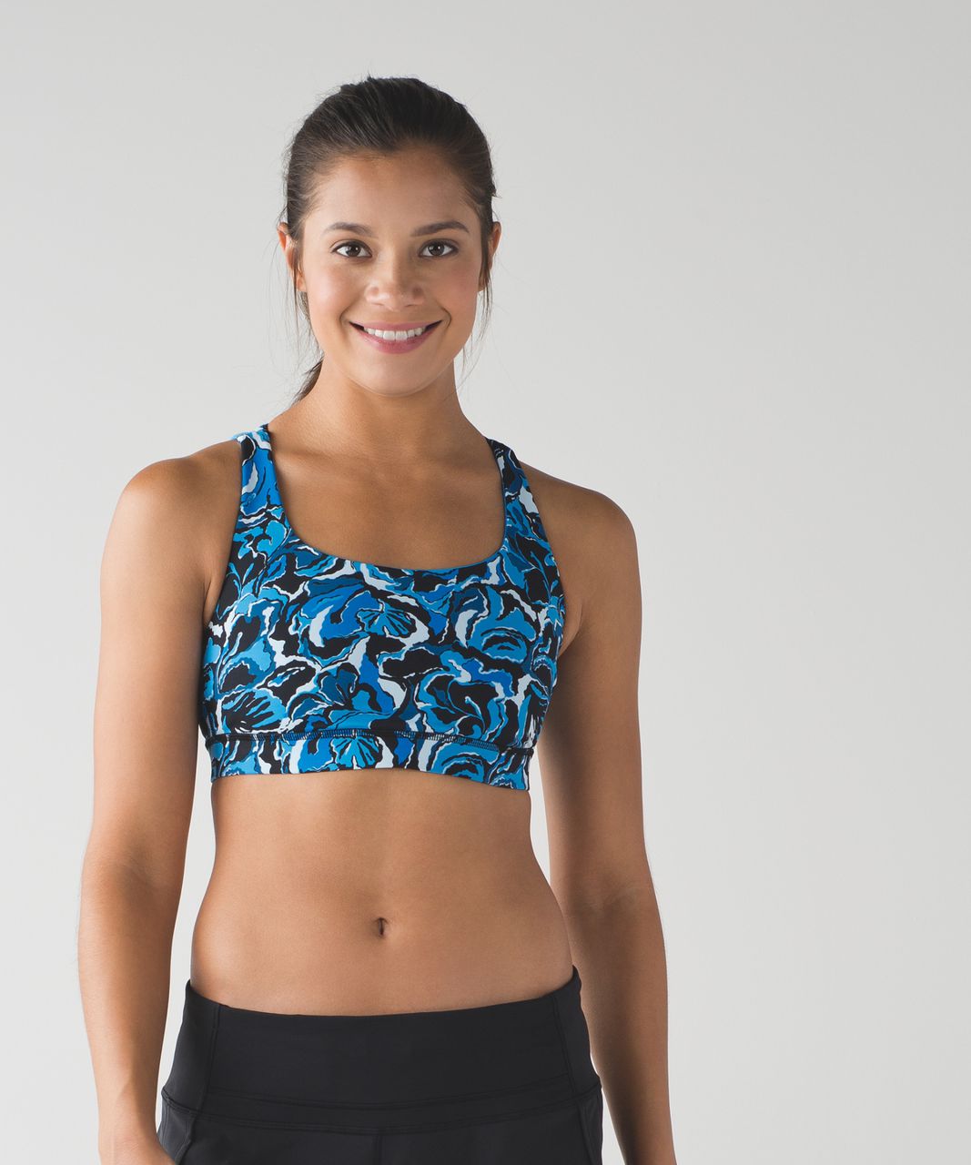 Lululemon Energy Bra - Gingham Luon White Black / Tranquil Blue - lulu  fanatics