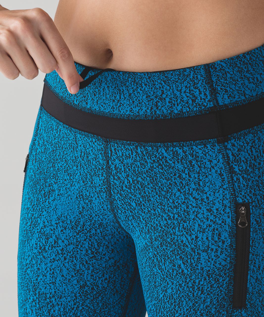 Lululemon Inspire Tight II - Power Luxtreme Spray Jacquard Shocking Blue Black / Black