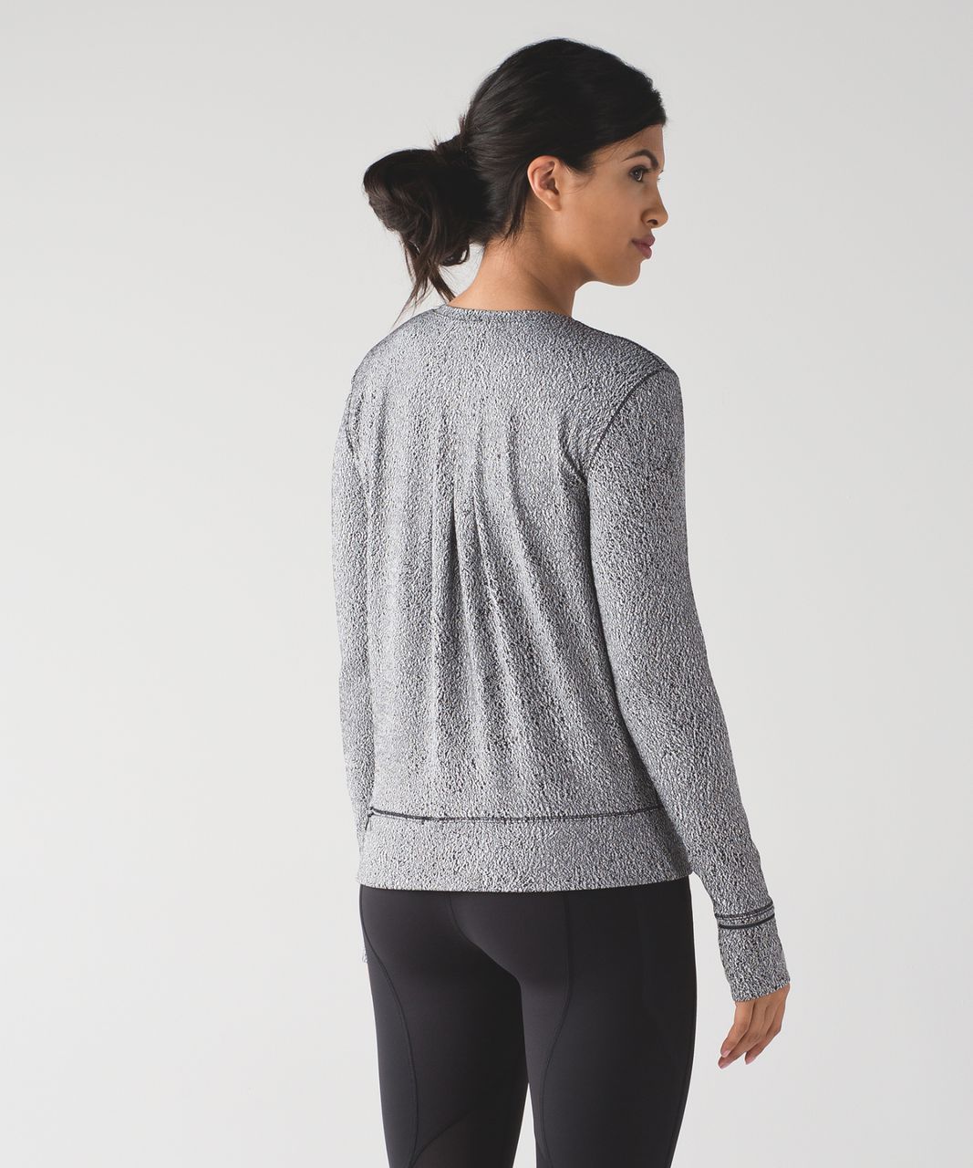 Lululemon Rush Hour Long Sleeve - Running Luon Spray Jacquard White Black