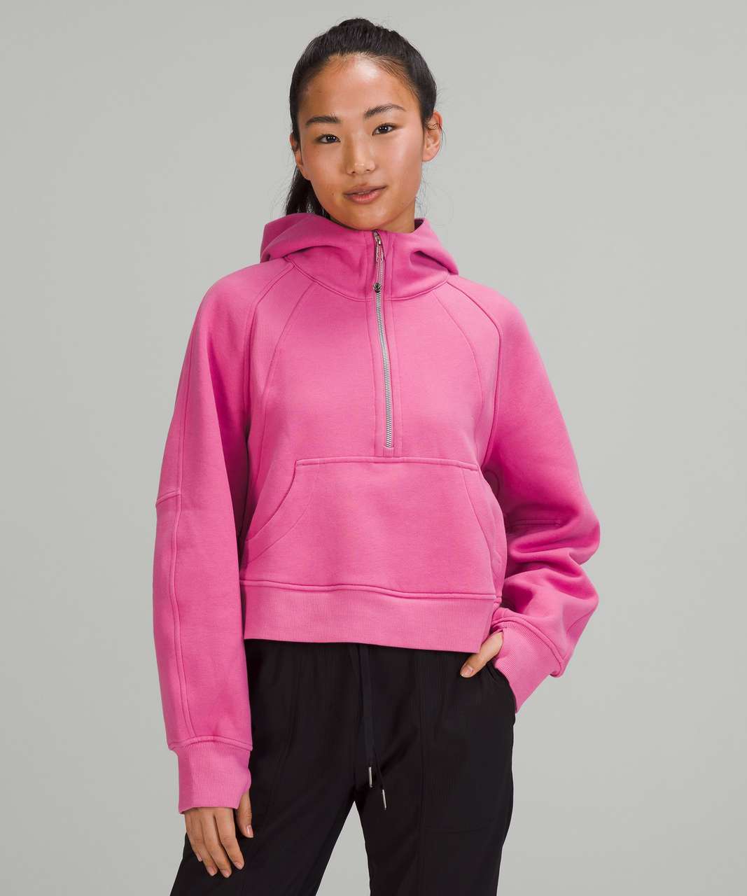 Lululemon Scuba Oversized Half-Zip Hoodie - Heathered Pink Taupe - lulu  fanatics