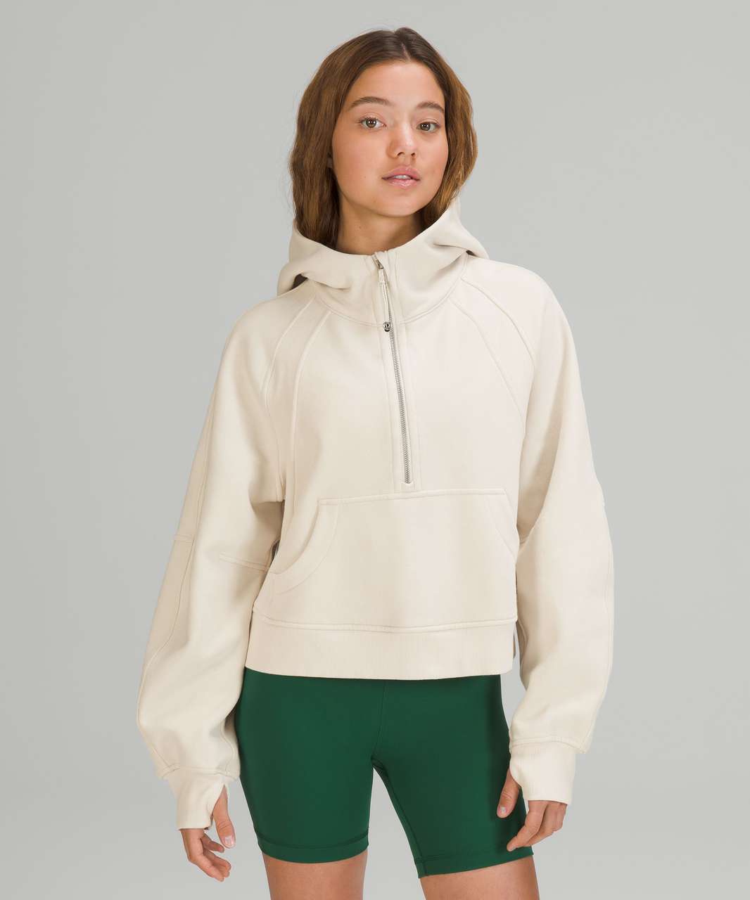 Lululemon Scuba Oversized Half-Zip Hoodie - White Opal - lulu fanatics