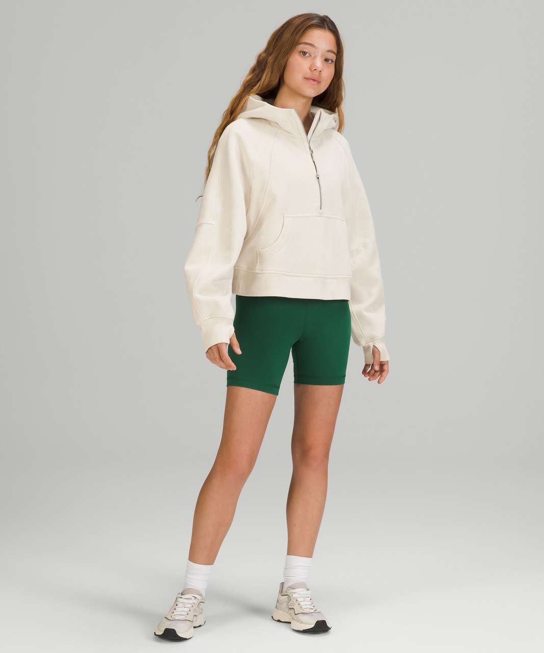 Lululemon Scuba Oversized Half-Zip Hoodie - White Opal - lulu fanatics