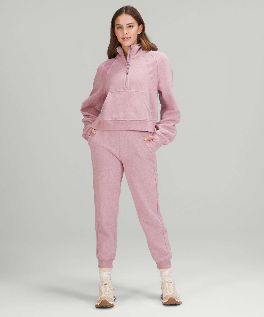 Lululemon heathered pink scuba half zip - Sweaters