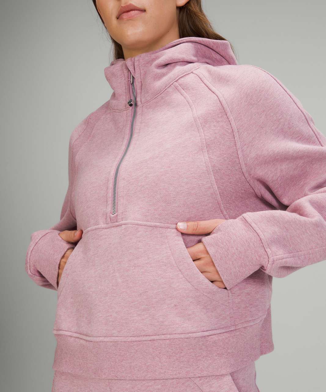 Lululemon Scuba Oversized Half-Zip Hoodie - Heathered Pink Taupe