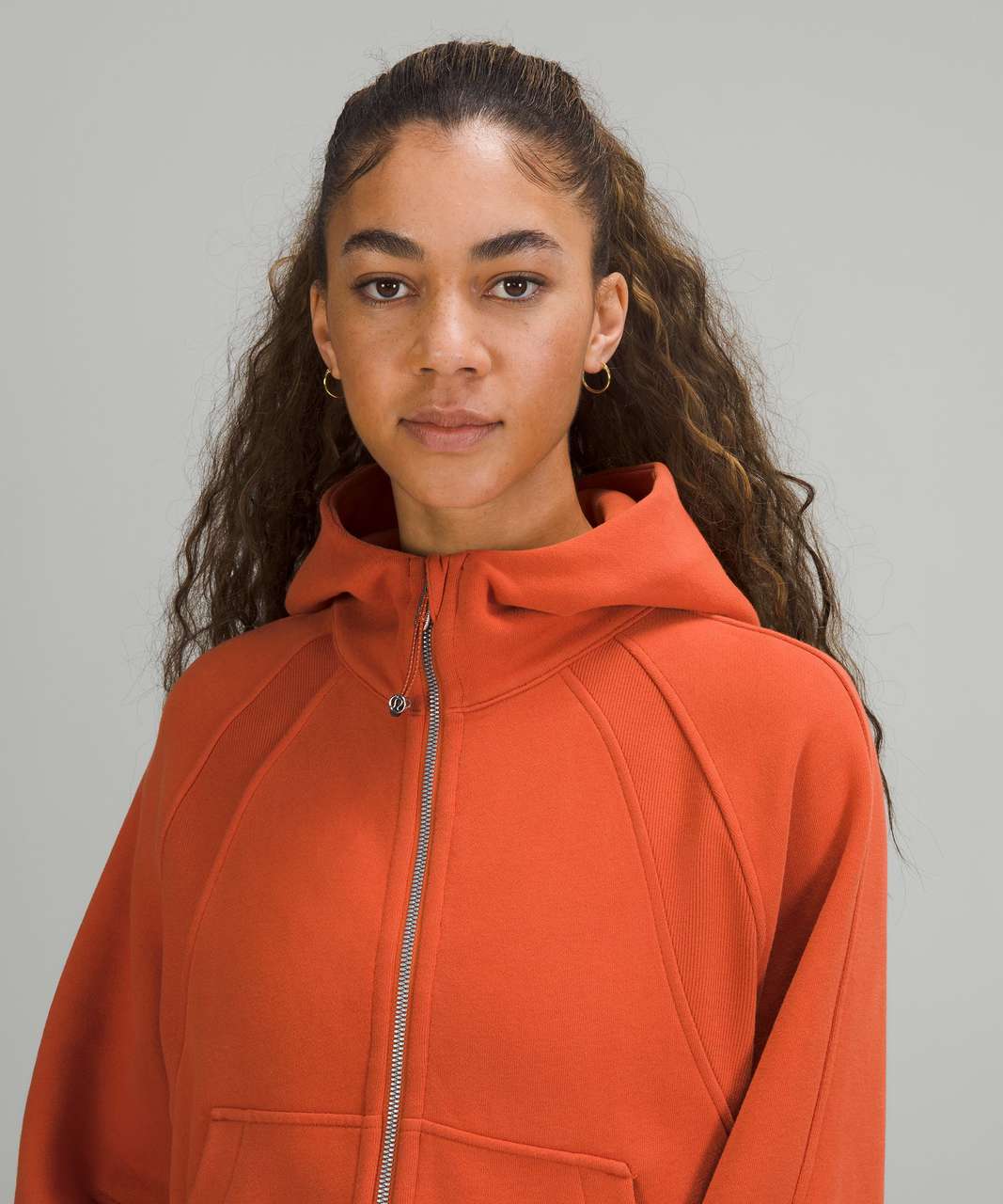 Lululemon Scuba Full-Zip Cropped Hoodie - Solar Orange - lulu fanatics