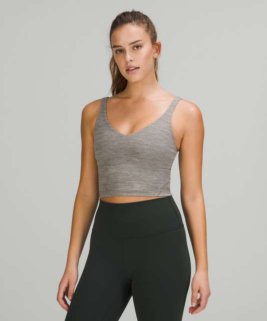 Lululemon Logo Elastic Everlux Shelf Tank Top - Army Green / White Opal -  lulu fanatics