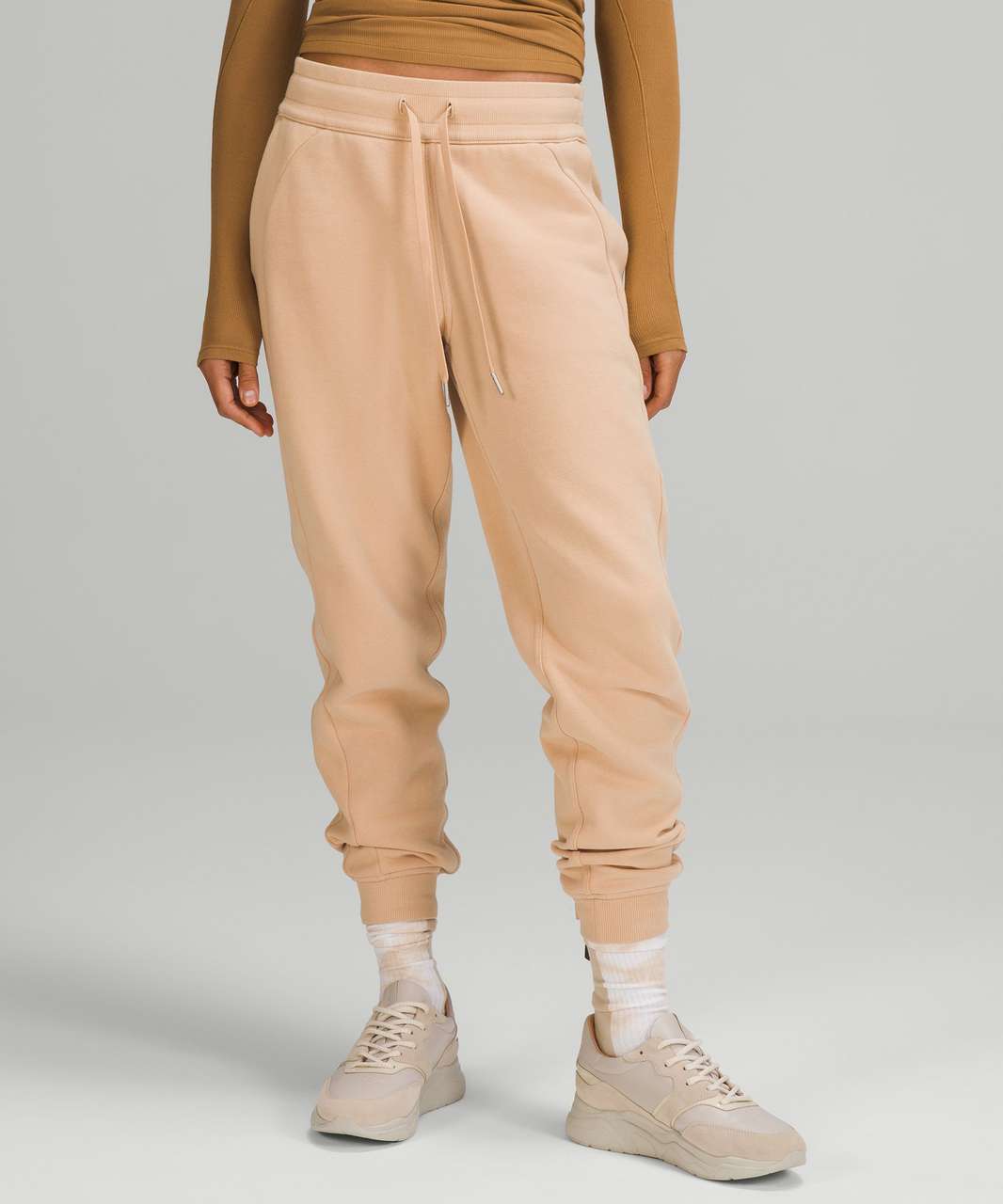 Lululemon scuba oversized mid rise jogger try on in mojave tan size XS