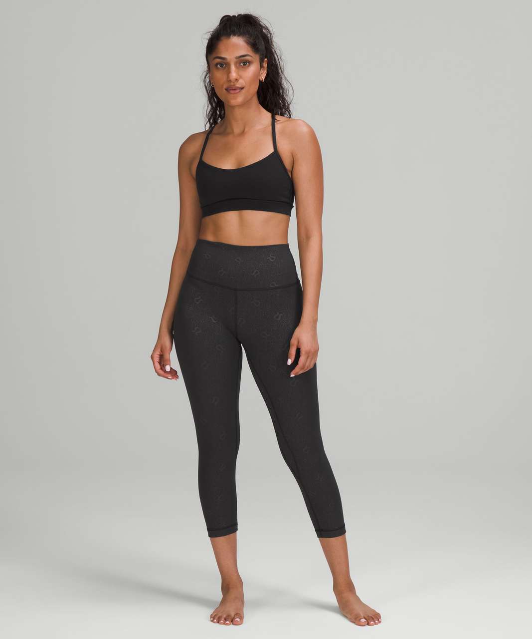 Lululemon Astro Crop - Black / Bon Bon  - My Superficial Endeavors