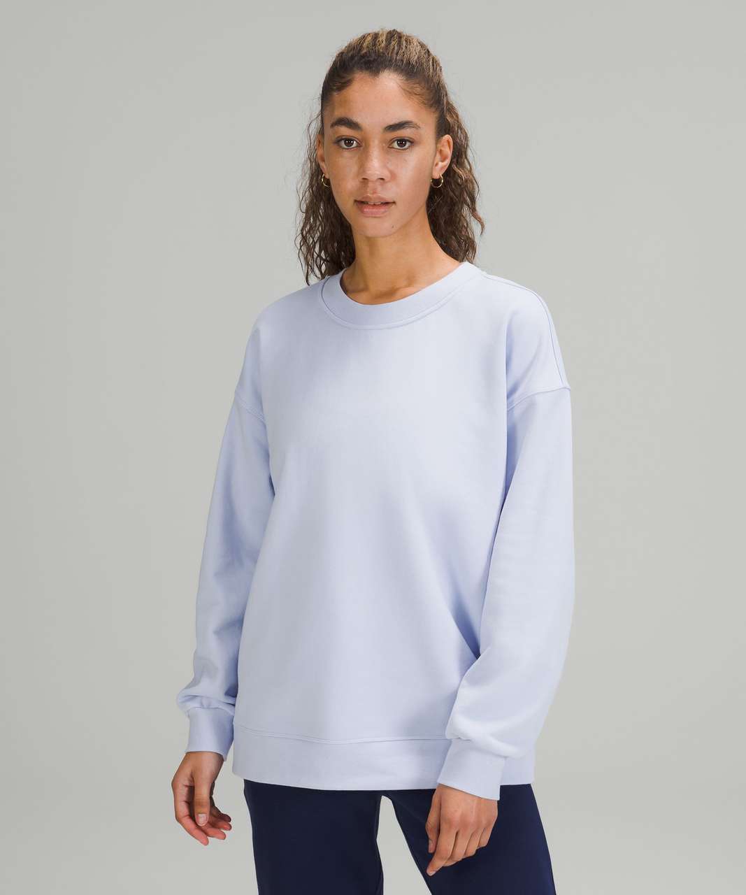 Lululemon Perfectly Oversized Crew - Heathered Core Light Grey - lulu  fanatics