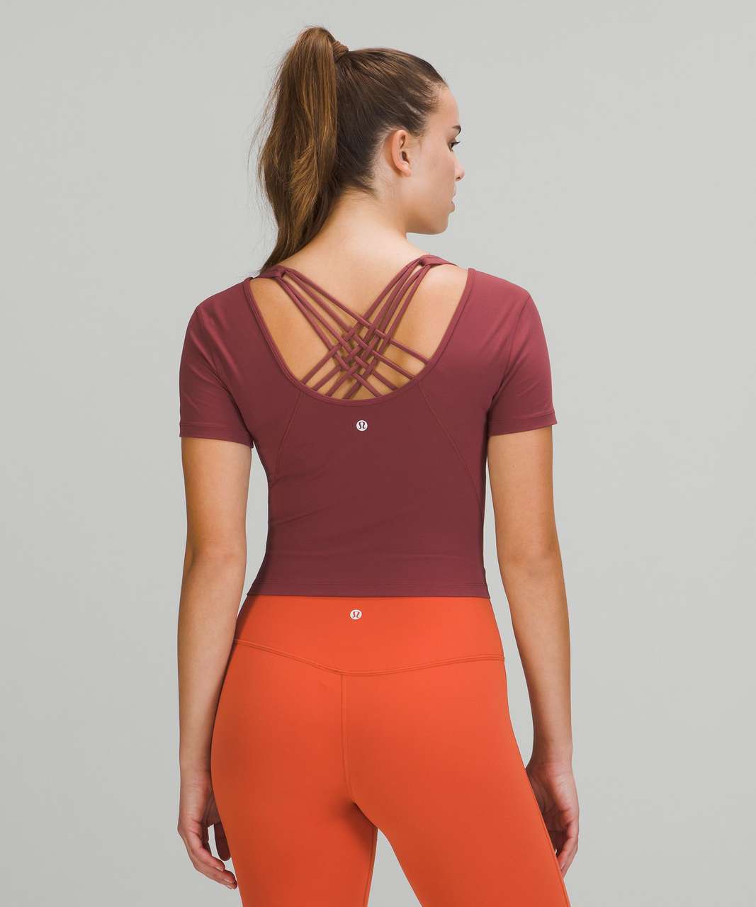 Lululemon Align Long Sleeve Shirt Size 6 Mulled Wine Cropped V-Neck Gym Run  NWT 