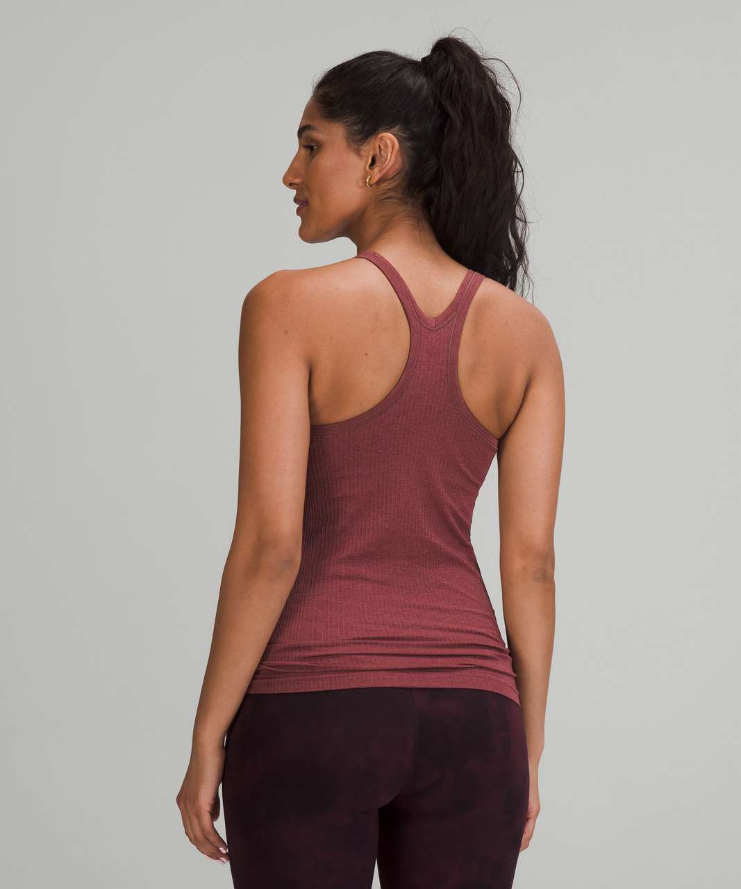 Lululemon Ebb To Street Cropped Racerback Tank Top In Smoky Red