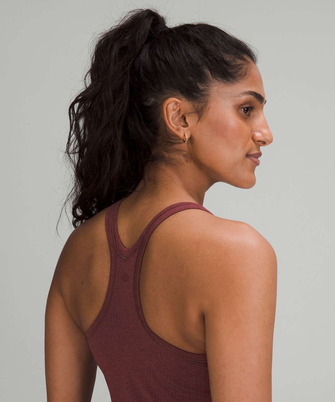 Lululemon Ebb to Street Cropped Racerback Tank Top - Smoky Red