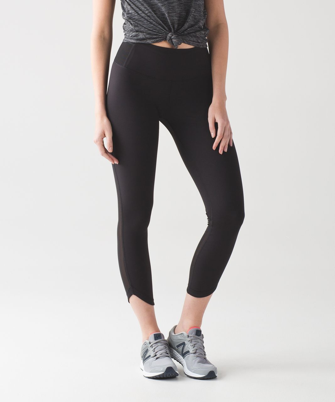 Lululemon Reversible Leggings Mid-Rise Ankle Length Pocket Charcoal/black 6