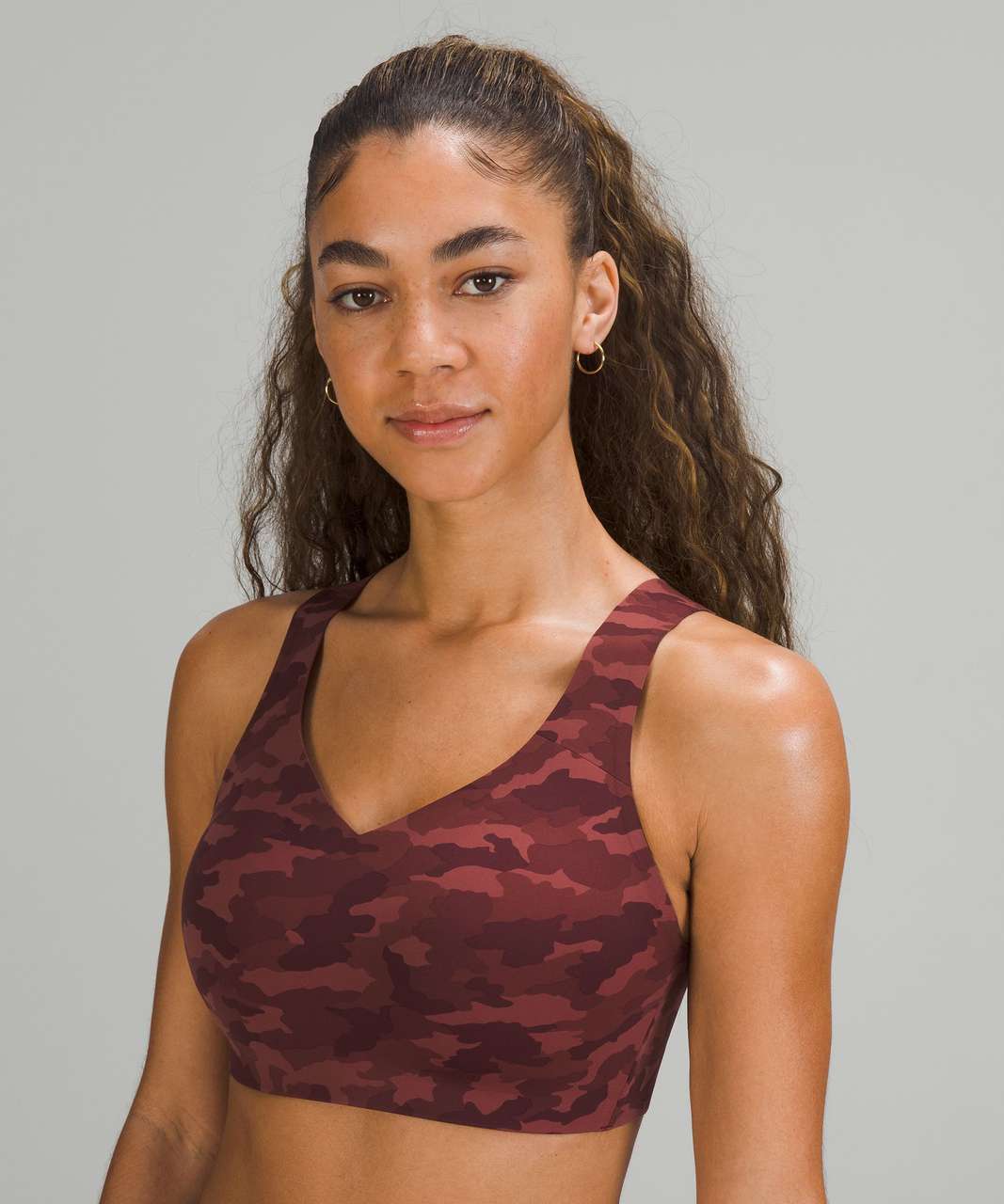 Lululemon Enlite Bra *Zip Front Formation Camo Deep Coal Multi