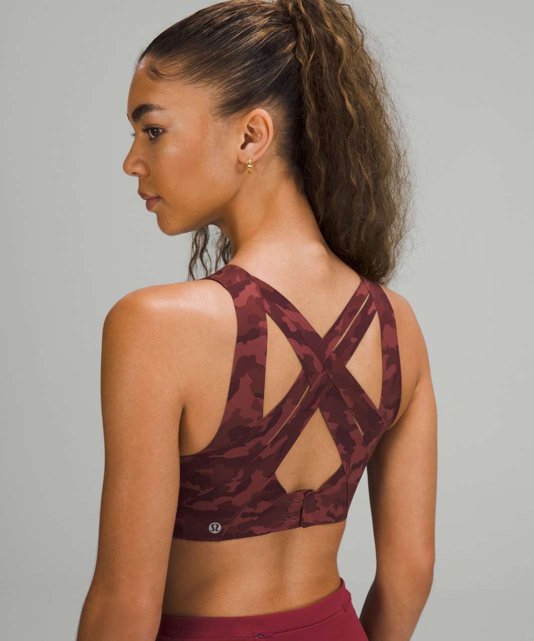 Lululemon Enlite Weave-Back Bra *High Support, A–DDD(E) Cups - Heritage 365 Camo Mini Smoky Red