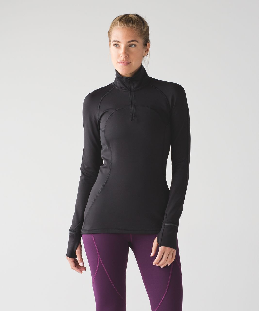 Lululemon First Mile 1/2 Zip - Black - lulu fanatics