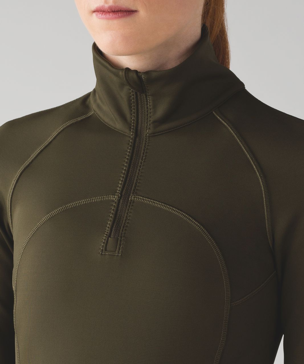 Lululemon First Mile 1/2 Zip - Military Green - lulu fanatics