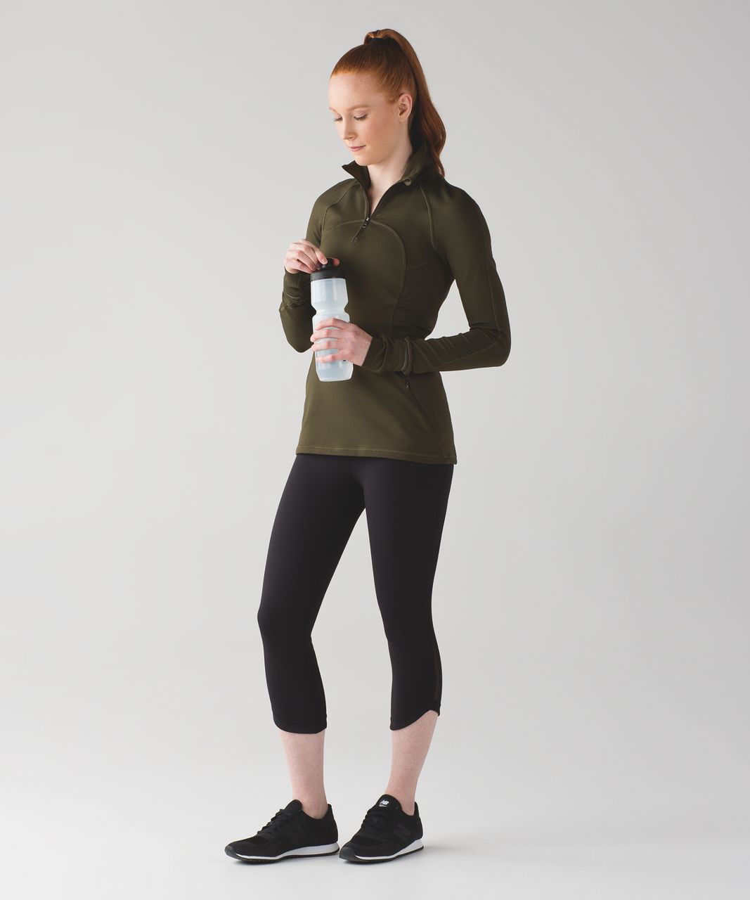 Lululemon First Mile 1/2 Zip - Military Green