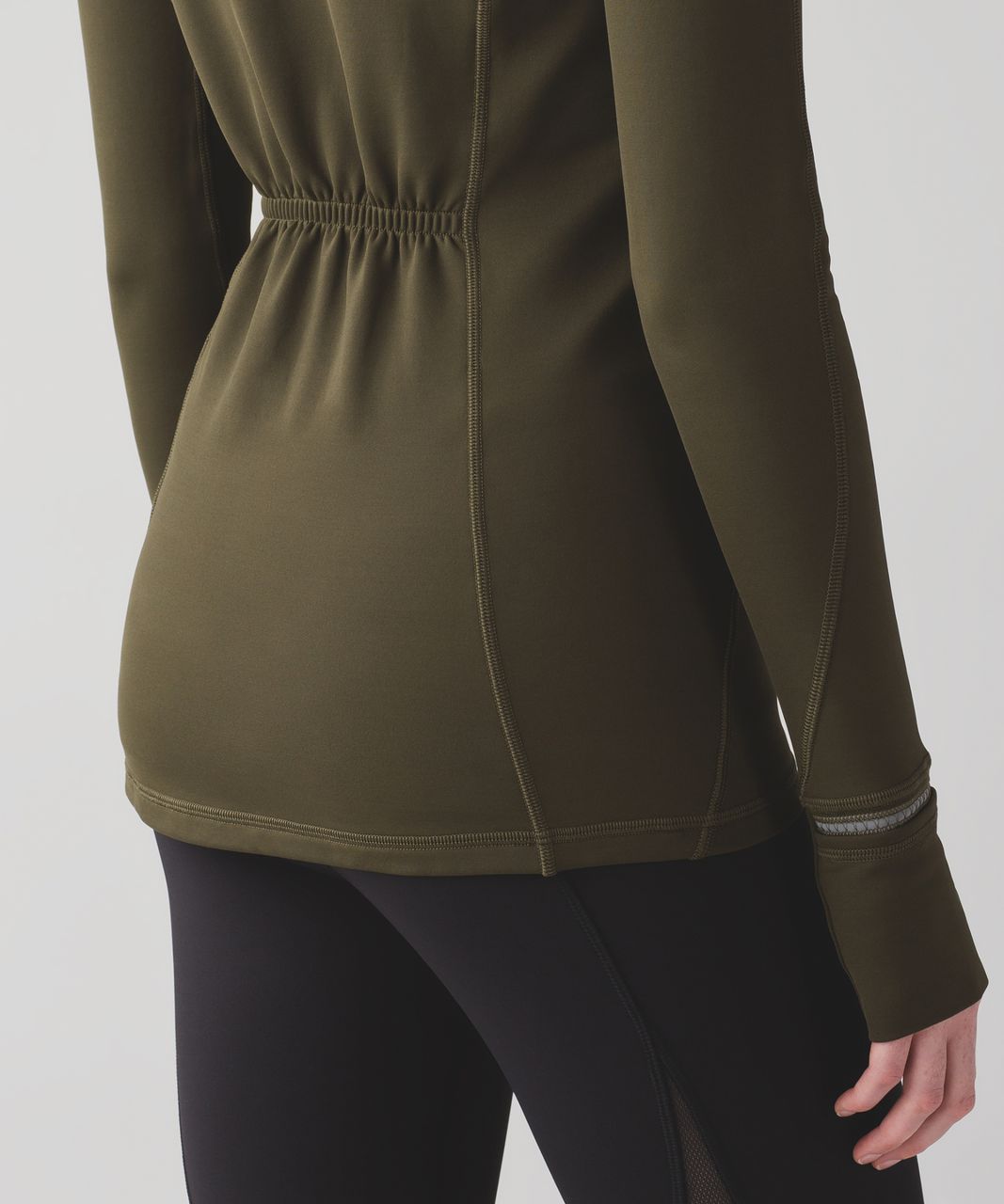 Lululemon First Mile 1/2 Zip - Military Green - lulu fanatics