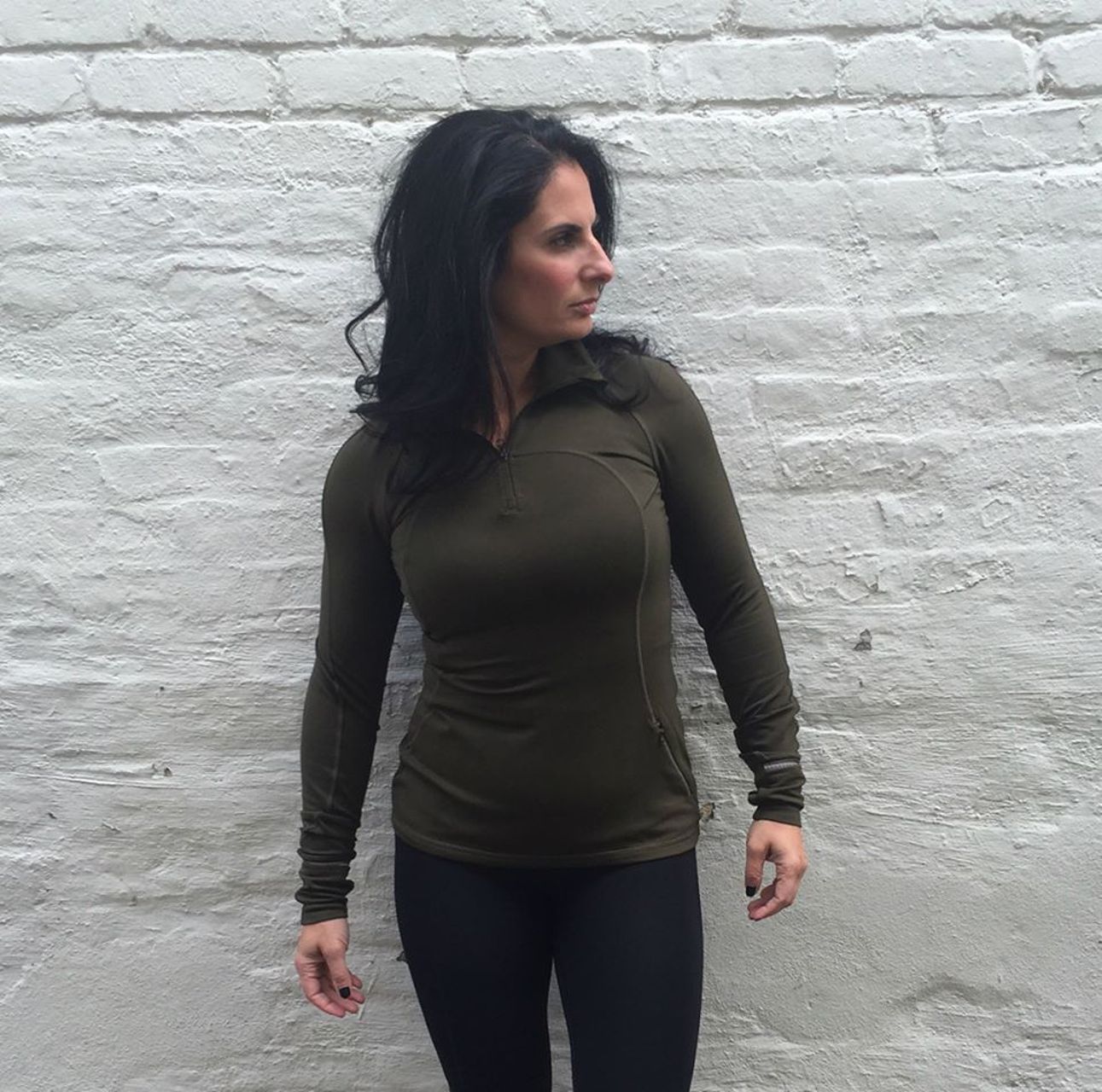 Lululemon First Mile 1/2 Zip - Military Green