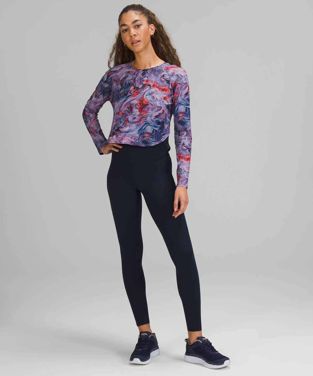 Lululemon Crew Neck UV Protection Running Long Sleeve Shirt - Atmospheric Purple Multi